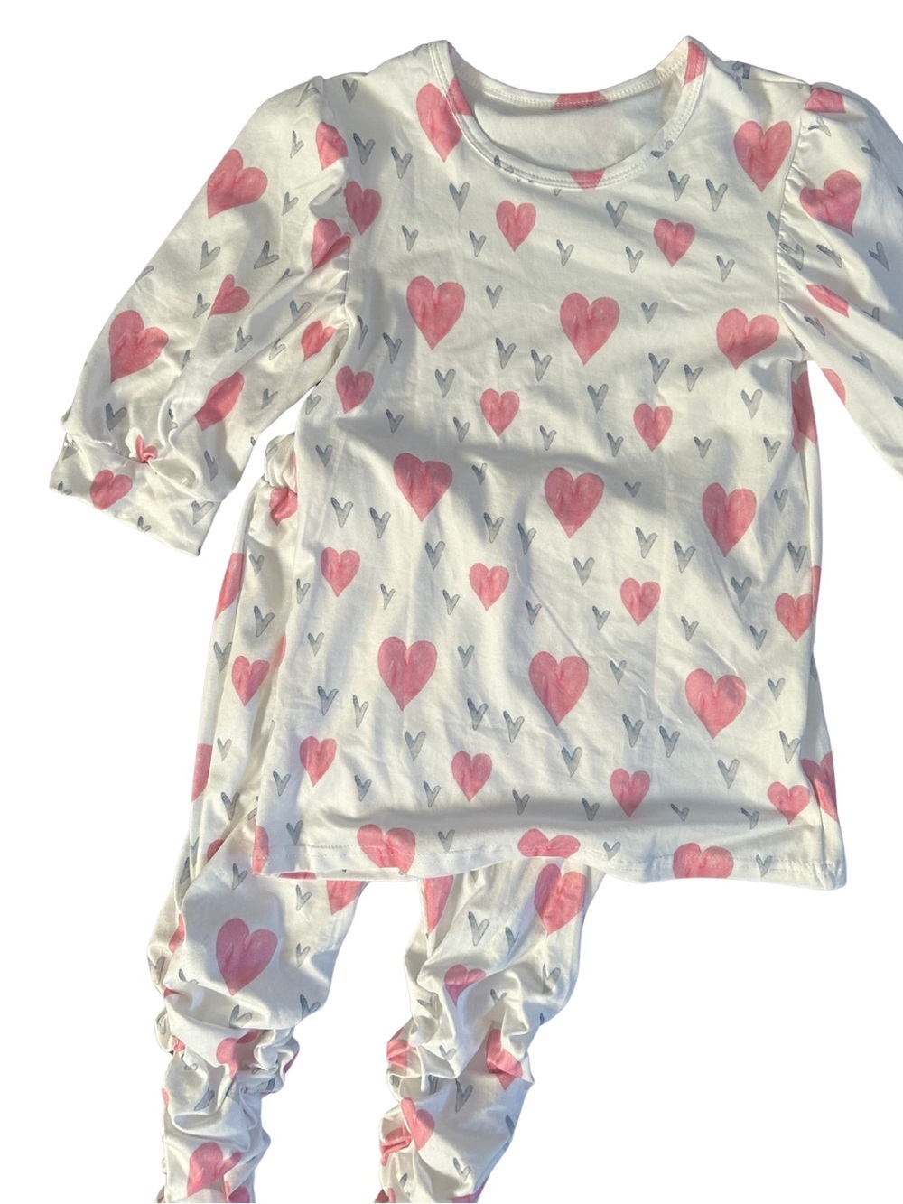Heart Pattern Ruched Stack Leggings Set Colourful NWOT - Picture 3 of 10